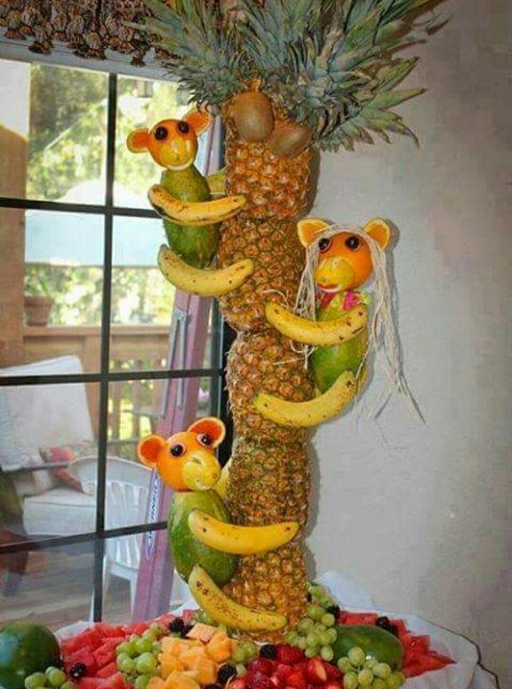 pineapple palm tree fruit tray