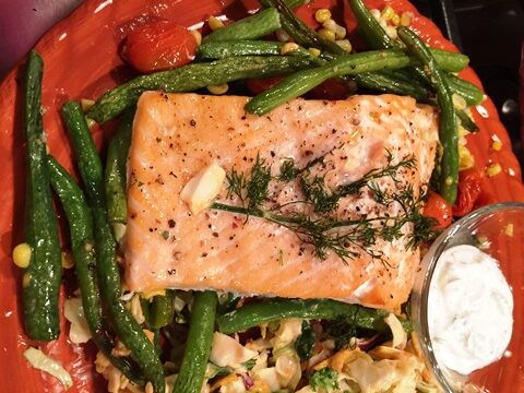 It’s a Flash in the Pan…Roasted Salmon and Succotash